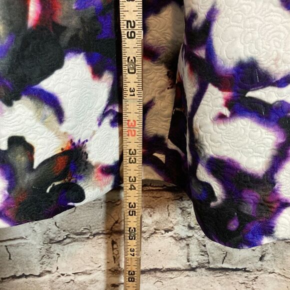 Coleen X Dress Womens 14 Purple Floral Watercolor Fit & Flare Cap Sleeve Mesh - Picture 16 of 16